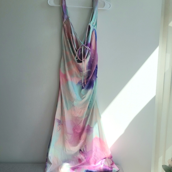 Hello Molly Pastal Rainbow Floral Soft Maxi Sandcastle Dress Ladies Large - Picture 7 of 15